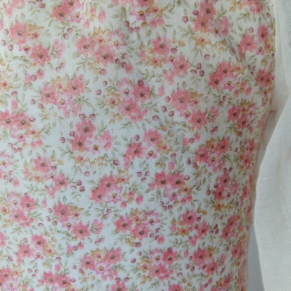 Gunne Sax Floral Corset Maxi Dress Size 9 Pink White Calico Prairie 70s Vintage - Picture 11 of 13